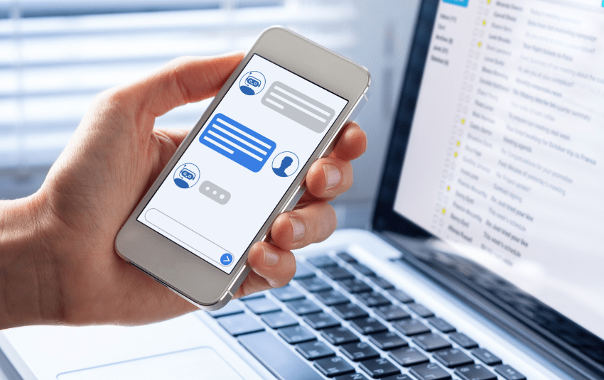 Person using a chatbot on their smartphone